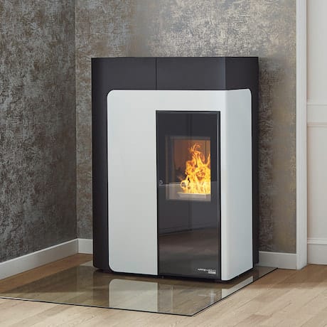 Haas & Sohn HSP 8 HOME II 445.08 Pelletofen Perl-Schwarz, Front Weiß