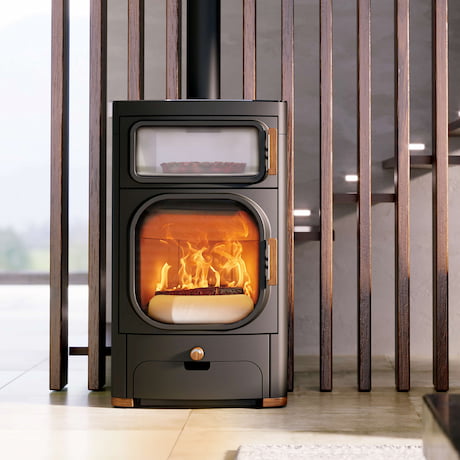Austroflamm Kaminofen Heidi Back 2.0 Stahl Gussgrau im Kamin-Shop von kamdi24