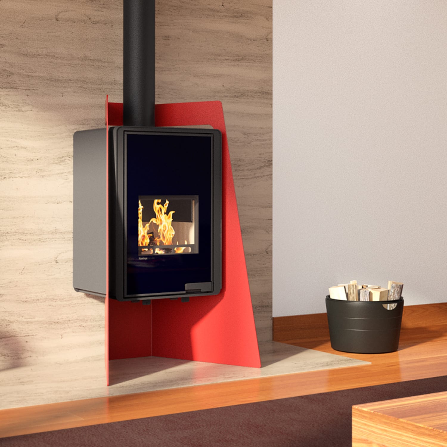 Kaminofen HS Flamingo Island Rot