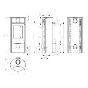 Olsberg Caldera II Compact Kaminofen Stahl Schwarz | Keramik Schneeweiß