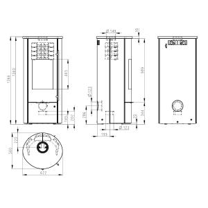 Olsberg Tolima PowerSystem II Compact Kaminofen Stahl Schwarz | Keramikverkleidung Sonderglasur