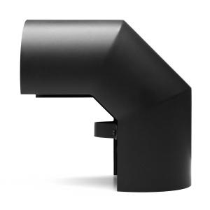 Raik Rauchrohrbogen / Ofenrohr 120mm - Thermoschild doppelt 90° schwarz