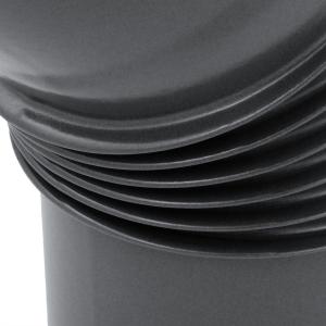 Raik Rauchrohrbogen / Ofenrohrbogen Emaille 150mm - 45° Bogen gerippt Grau