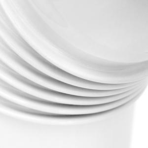 Raik Rauchrohrbogen / Ofenrohrbogen Emaille 150mm - 45° Bogen gerippt Weiß mit Reinigungsöffnung