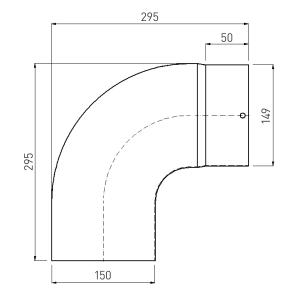 Raik Rauchrohrbogen / Ofenrohrbogen Emaille 150mm - 90° Bogen glatt Braun