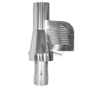 Rauchgasventilator GCK150 mit verlängertem Einschub vergrößernd + 12-Stufen-Regler Unterputz, Edelstahl