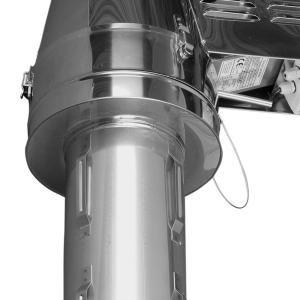 Rauchgasventilator GCK150 mit verlängertem Einschub vergrößernd + 12-Stufen-Regler Unterputz, Edelstahl