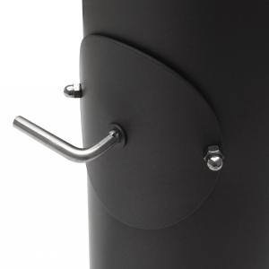 Raik Rauchrohr / Ofenrohr 150mm - 1000mm mit Zugregulierung, Tür und Kondensatring schwarz