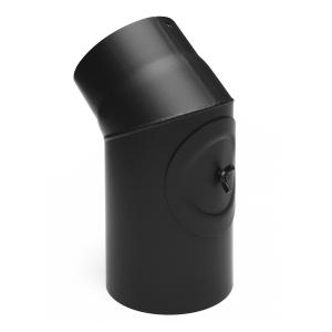 Raik Rauchrohrbogen / Ofenrohr 120mm - 45° mit Reinigungsöffnung schwarz