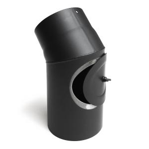 Ofenrohr Rohrbogen 45 Grad 150 mm schwarz emailliert Kaminrohr Pelletrohr Rohr 