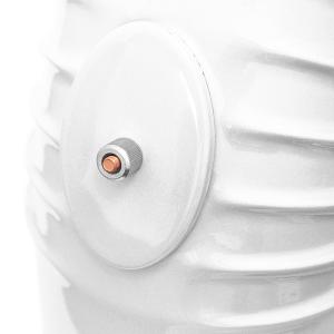 Raik Rauchrohrbogen / Ofenrohrbogen Emaille 120mm - 45° Bogen gerippt Weiß mit Reinigungsöffnung