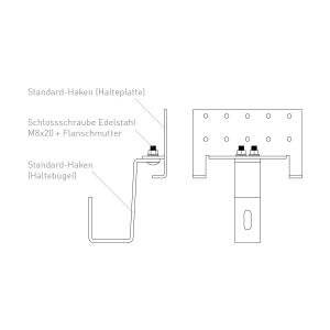 Sunex Standard Schrägdachmontageset 25-60 Grad für 2 Flachkollektoren AMP 2.0