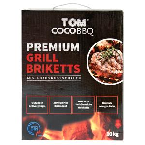 TOM COCO Grill-Kokoskohle Briketts, Quader, 2 x 10 kg (20 kg)