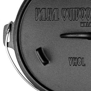 Valhal Outdoor Dutch Oven 8 l Set inkl. Holzkiste zur Aufbewahrung und Deckelheber