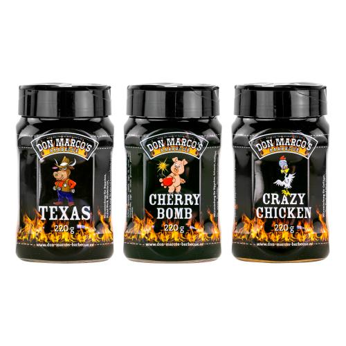 Don Marco´s Rub-Set: Texas Style, Cherry Bomb & Crazy Chicken