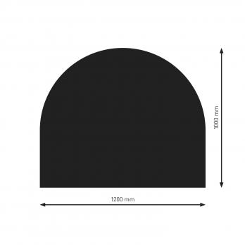 Raik Bodenplatte B3 Halbrund schwarz pulverbeschichtet 1000 x 1200 mm