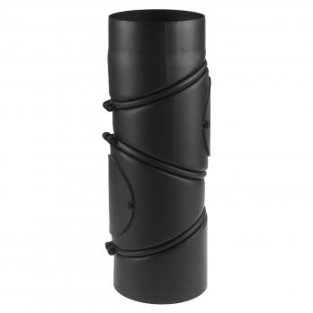 Raik Rauchrohrbogen / Ofenrohr 150mm - Multibogen schwarz mit Tür - 4teilig