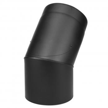 Raik Rauchrohrbogen / Ofenrohr Coltherm doppelwandig mit Isolierung, Durchmesser 150 mm, 45°, Schwarz, mit Reinigungsöffnung B-Ware