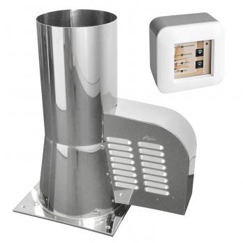 Rauchgasventilator GCK150 mit Bodenplatte + 12-Stufen-Regler Aufputz