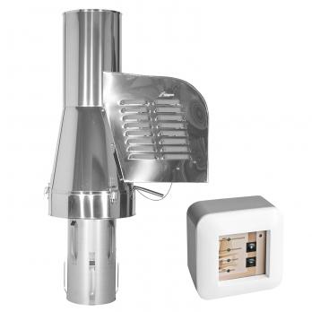 Rauchgasventilator GCK150 mit verlängertem Einschub + 12-Stufen-Regler Aufputz