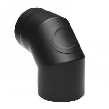 Raik Rauchrohrbogen / Ofenrohr 120mm - 90° mit Reinigungsöffnung schwarz