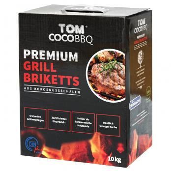 TOM COCO Grill-Kokoskohle Briketts, Quader, 10 kg