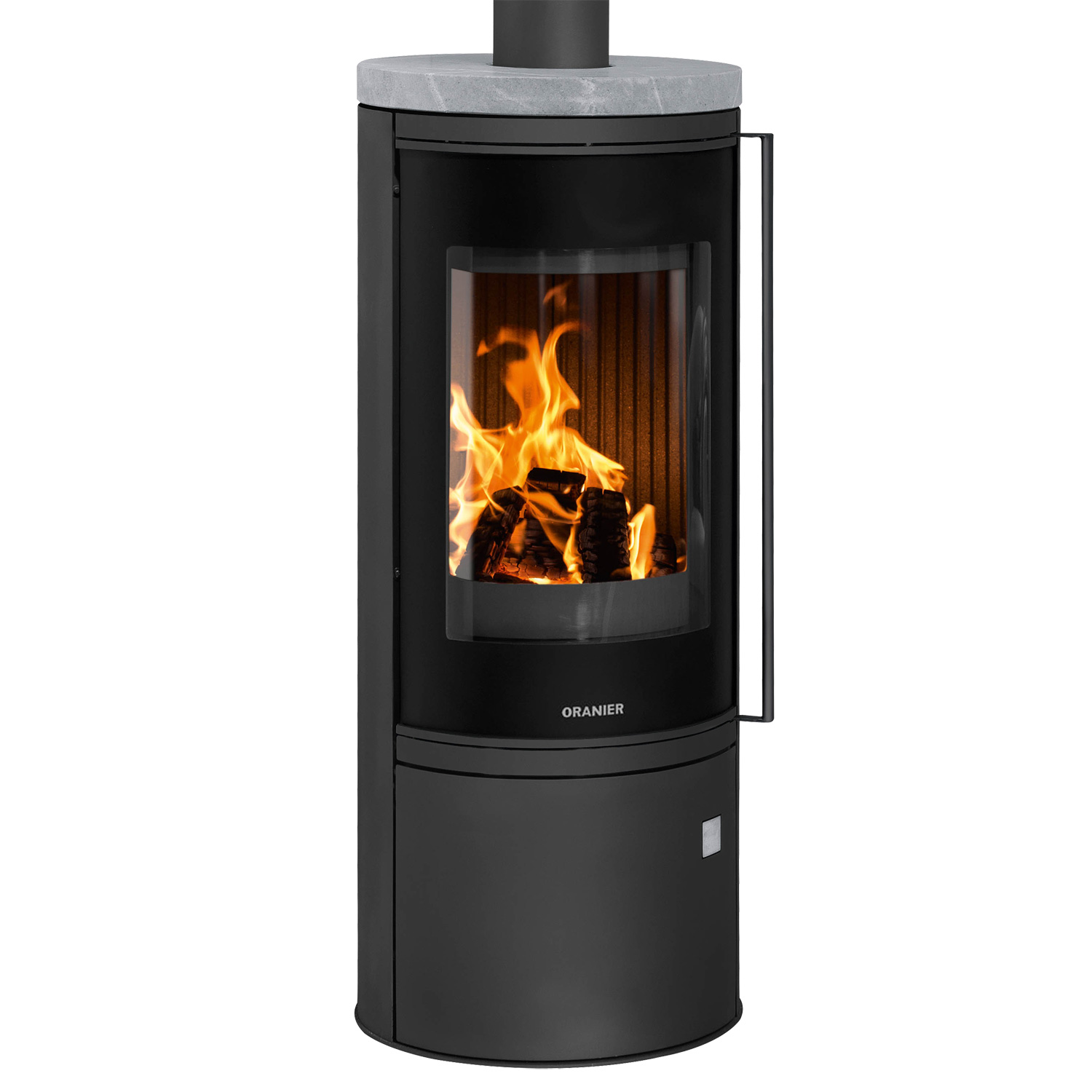 Oranier Arena 2.0 Kaminofen Stahl Schwarz mit Abdeckplatte Speckstein