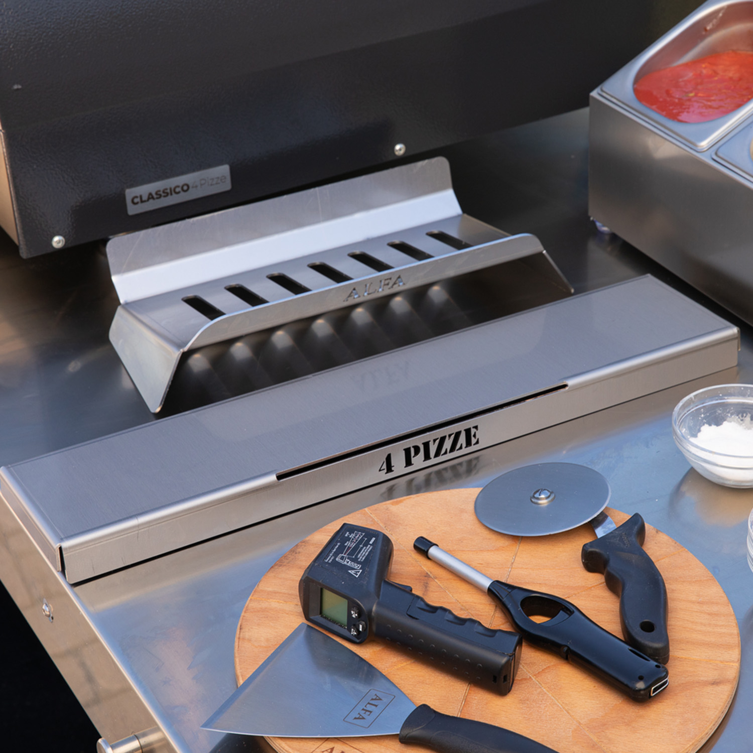 Alfa Kit Hybrid für 1 Pizza (Moderno) Edelstahl