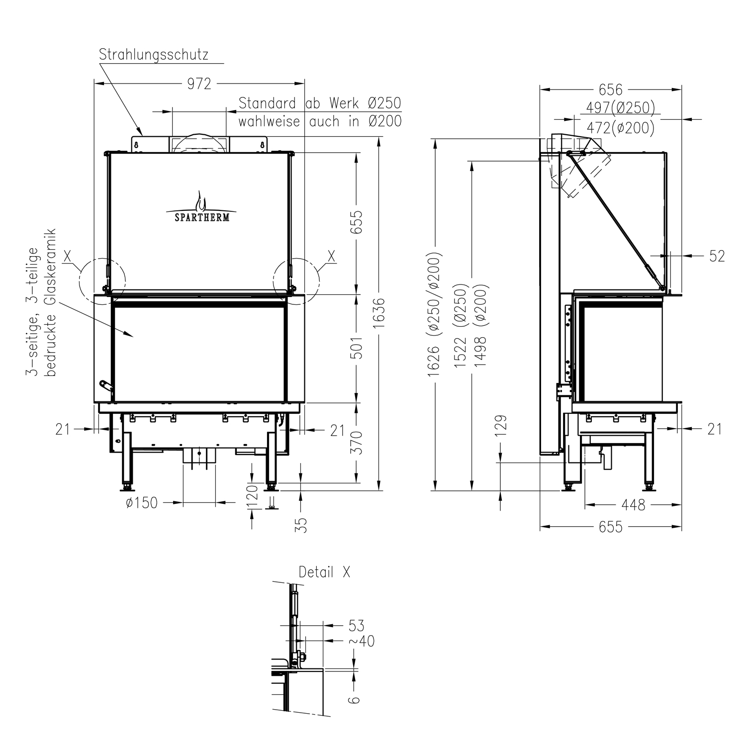 Spartherm Premium Arte-3RL-80h Kamineinsatz RRA Ø 200 mm Spartherm Premium Arte-3RL-80h Kamineinsatz RRA Ø 200 mm