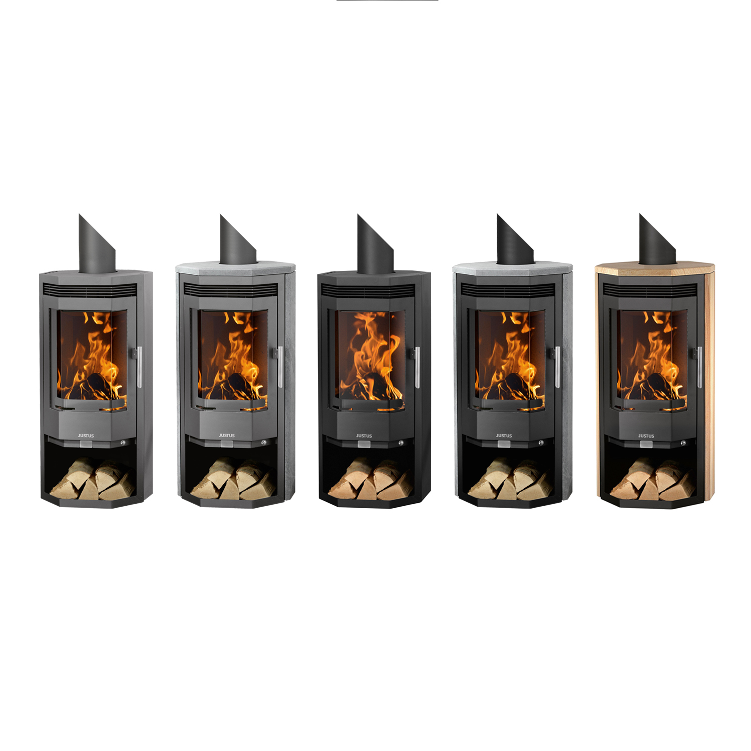 Justus Usedom 5D Kaminofen Stahl Gussgrau Justus Usedom 5D Kaminofen Stahl Gussgrau