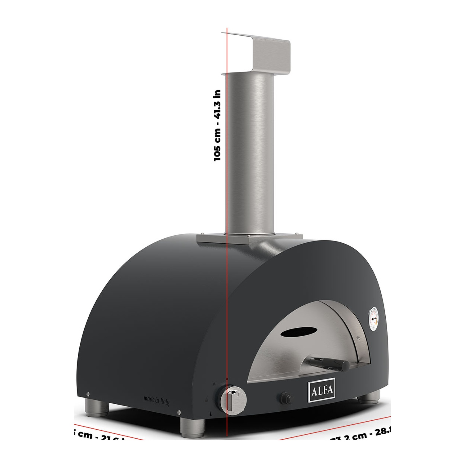 Alfa Moderno 1 Pizza Gas-Pizzaofen schiefergrau 50 mBar