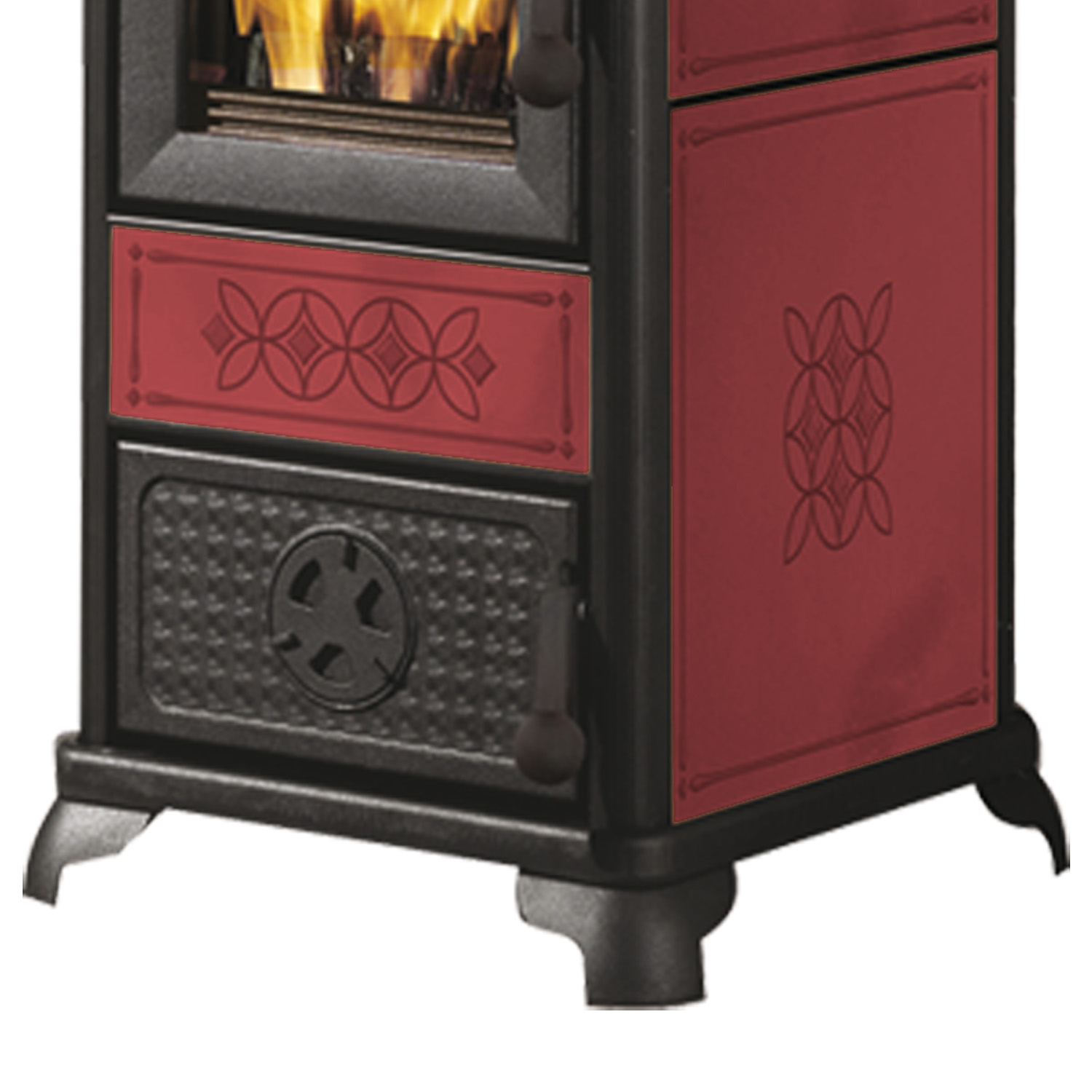 EK63 Decor Evo Kaminofen Keramik bordeaux
