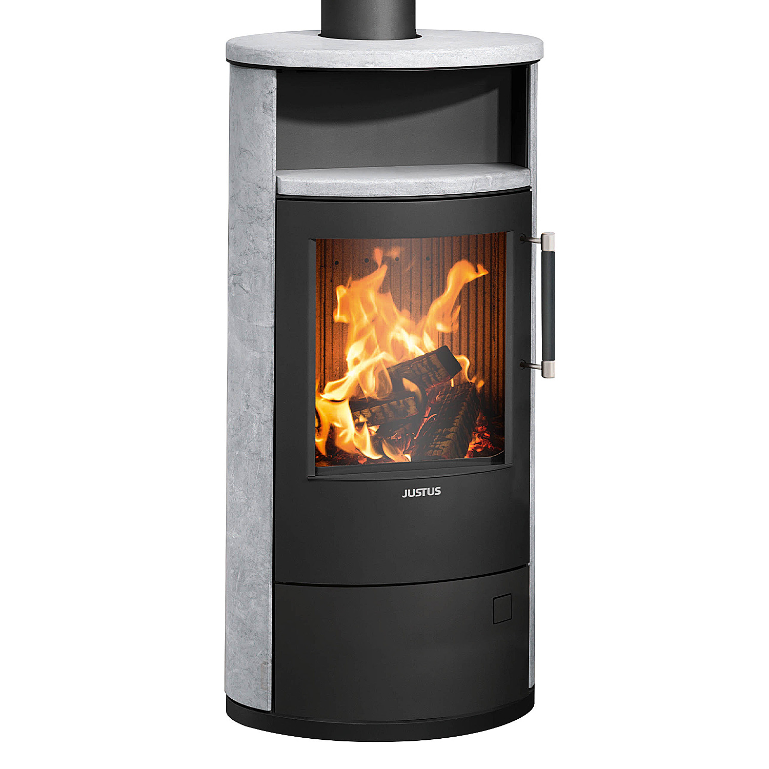 Justus Island 5 2.0 Kaminofen Stahl Schwarz / Speckstein Justus Island 5 2.0 Kaminofen Stahl Schwarz / Speckstein