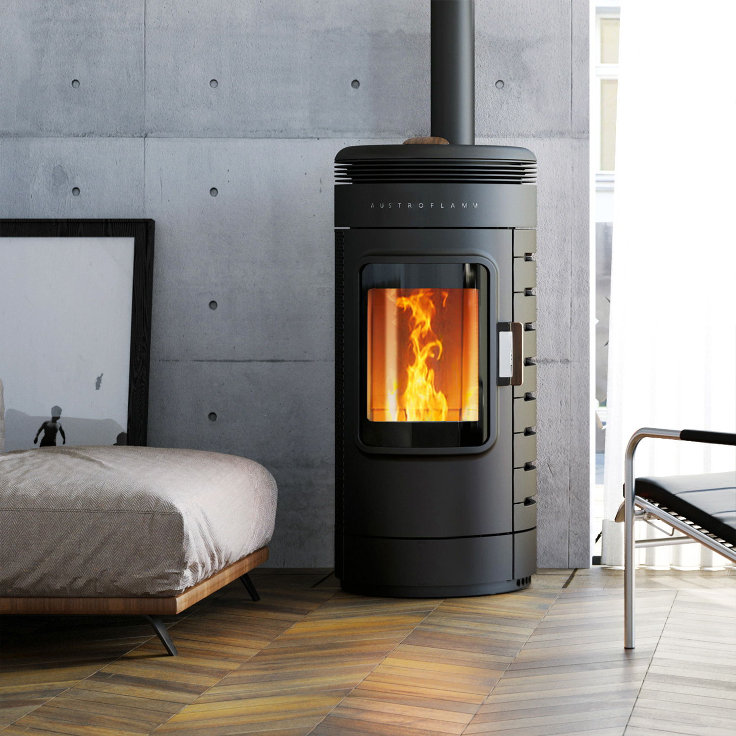 Austroflamm Ella Pelletofen Keramik Dunkelgrau Austroflamm Ella Pelletofen Keramik Dunkelgrau