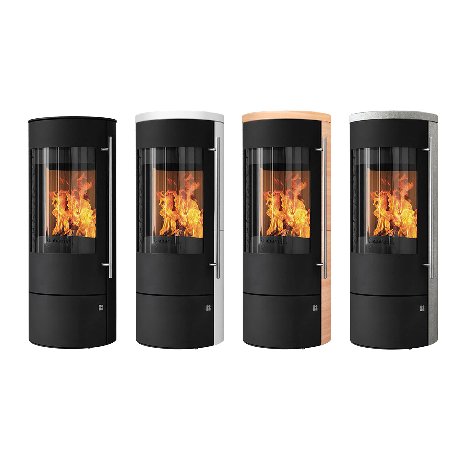 Olsberg Tipas Compact II Kaminofen Stahl Schwarz / Keramik Caffe Coretto + 1 m³ Kaminholz gratis