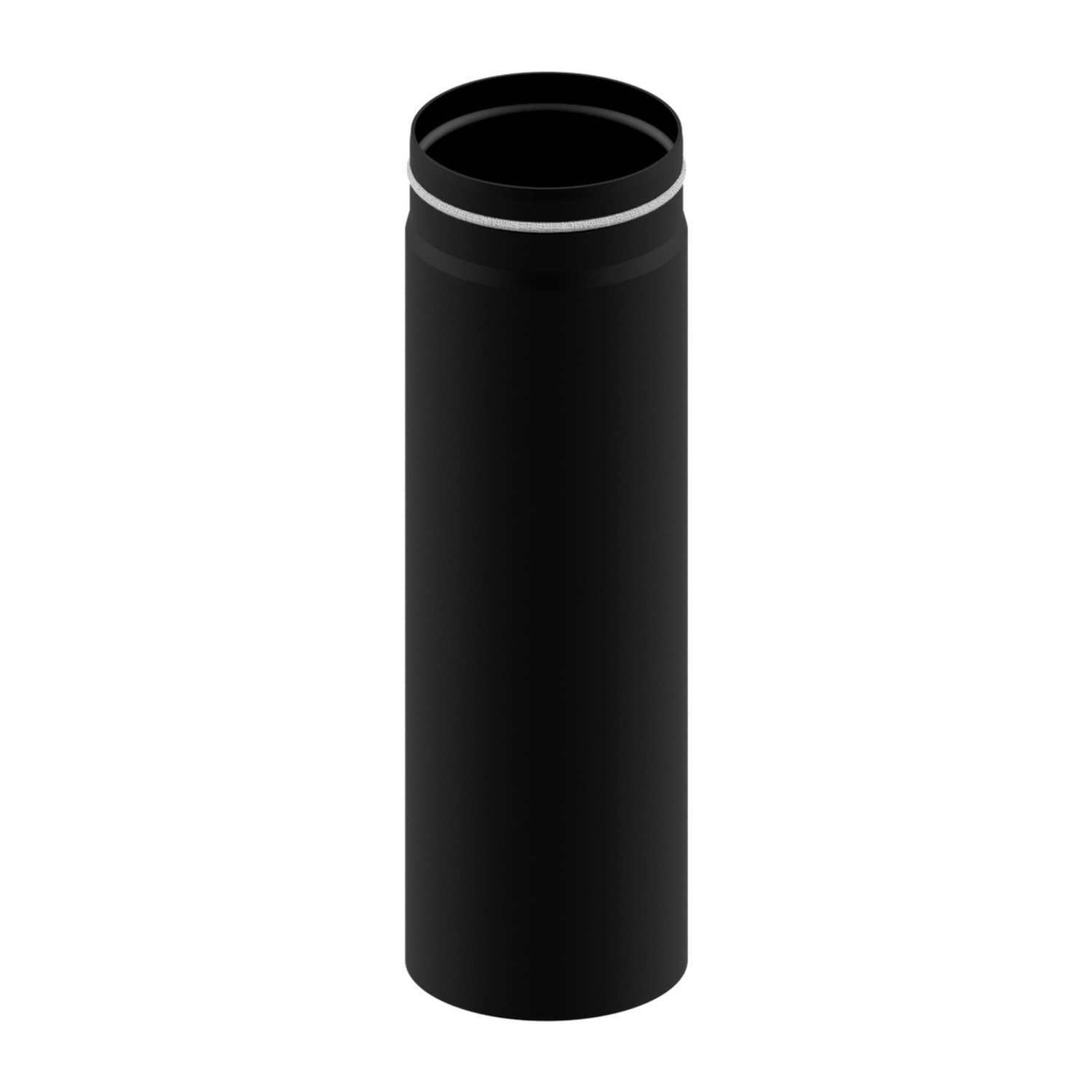 Raik Lifestyle Längenelement Durchmesser 150x500x2,00mm eingezogen mit Dichtung schwarz für Rauchrohr/ Ofenrohr