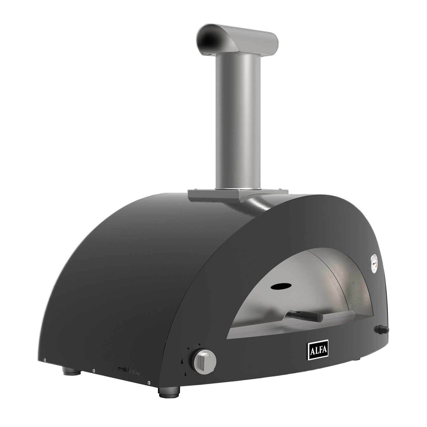 Alfa Moderno 3 Pizze Pizzaofen Hybrid Schiefer Grau