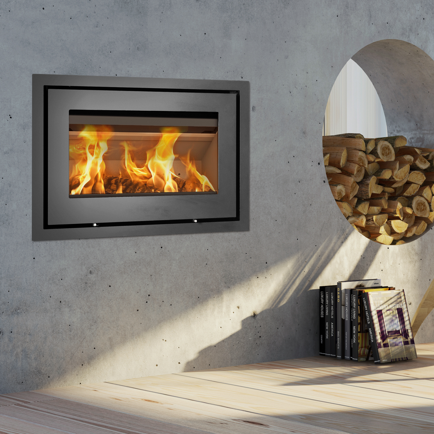 Lotus H370 Petite Kamineinsatz Schwarz / Scharniere links Lotus H370 Petite Kamineinsatz Schwarz / Scharniere links