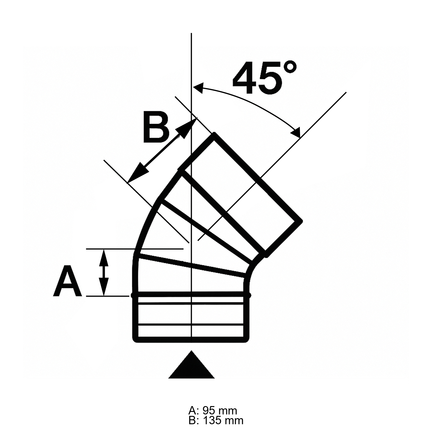 Schiedel PRIMA PLUS Bogen 0-45° drehbar Ø150 mm einwandig matt