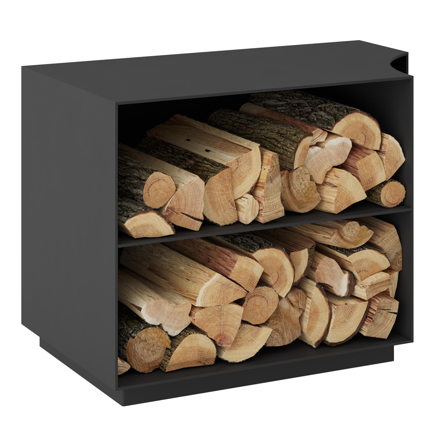 Spartherm Holzfach für Passo XS seitlich links Nero Spartherm Holzfach für Passo XS seitlich links Nero