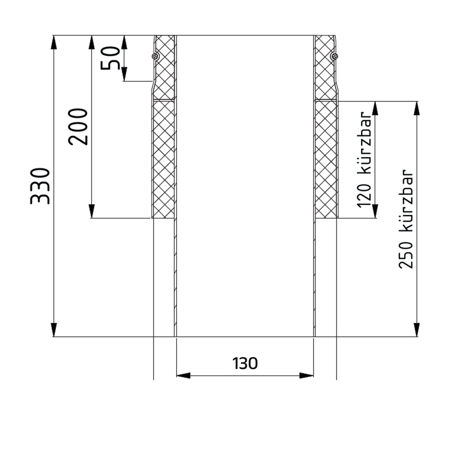 Raik Lifestyle DUO Ofenanschlussstück 130mm schwarz innen und außen kürzbar für Rauchrohr / Ofenrohr