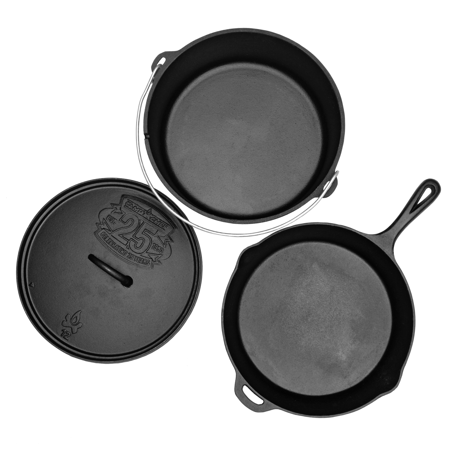 Camp Chef Classic Dutch Oven SDO-12 + Cast Iron Pfanne 30 cm + Deckel Camp Chef Classic Dutch Oven SDO-12 + Cast Iron Pfanne 30 cm + Deckel