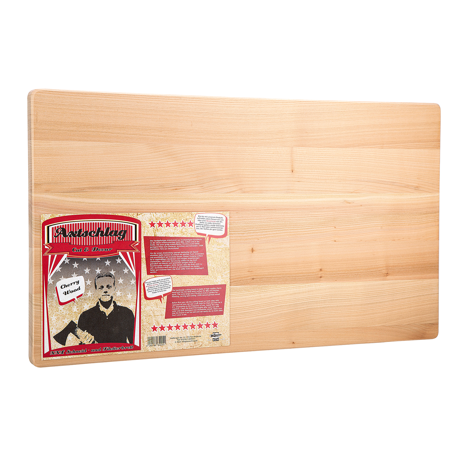 Axtschlag Cut & Decor XXL Schneid- und Filetierbrett Kirschholz Axtschlag Cut & Decor XXL Schneid- und Filetierbrett Kirschholz