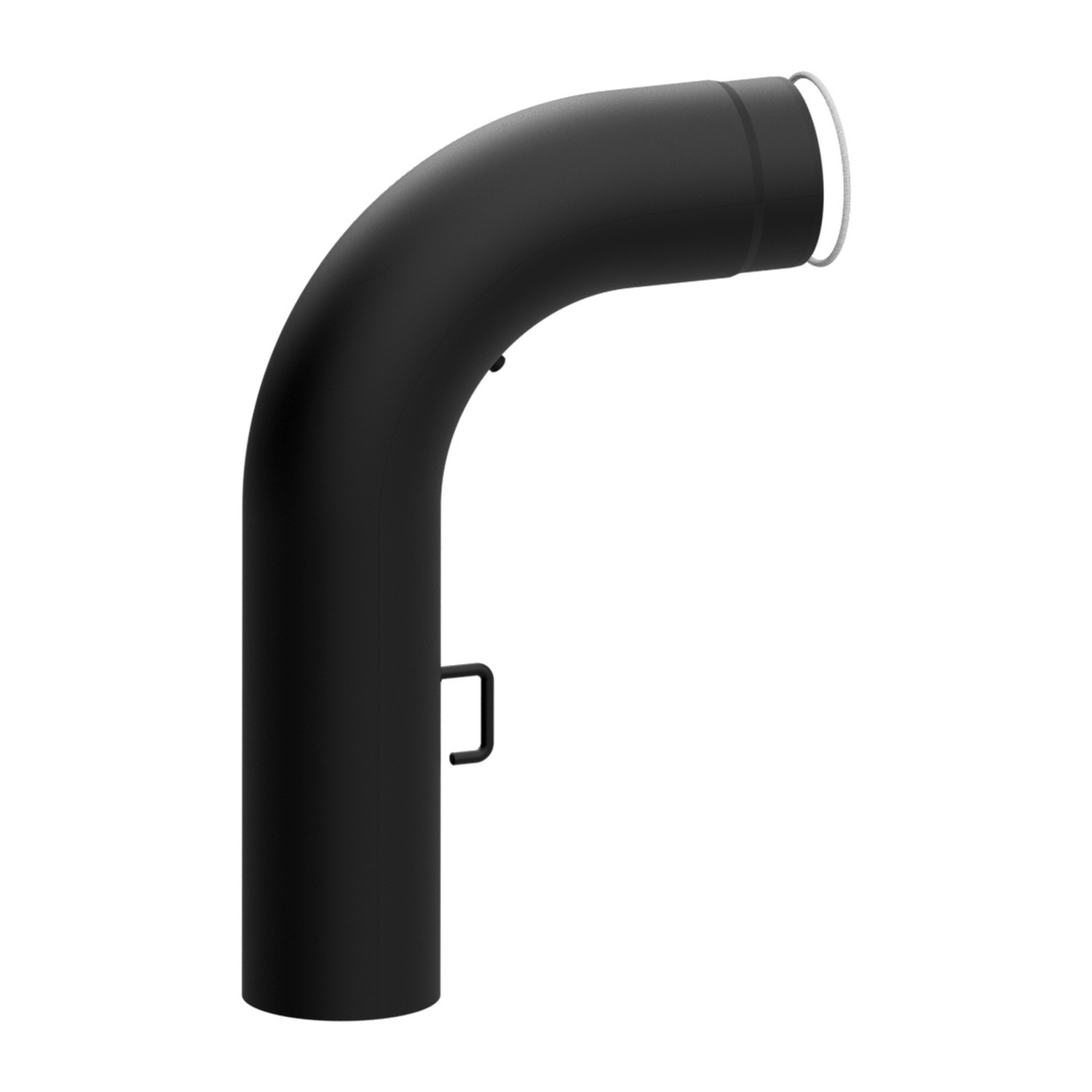 Raik Lifestyle Winkelbogen 150mm schwarz 90° glatt 700/450 mit Tür und Drosselklappe für Rauchrohr / Ofenrohr