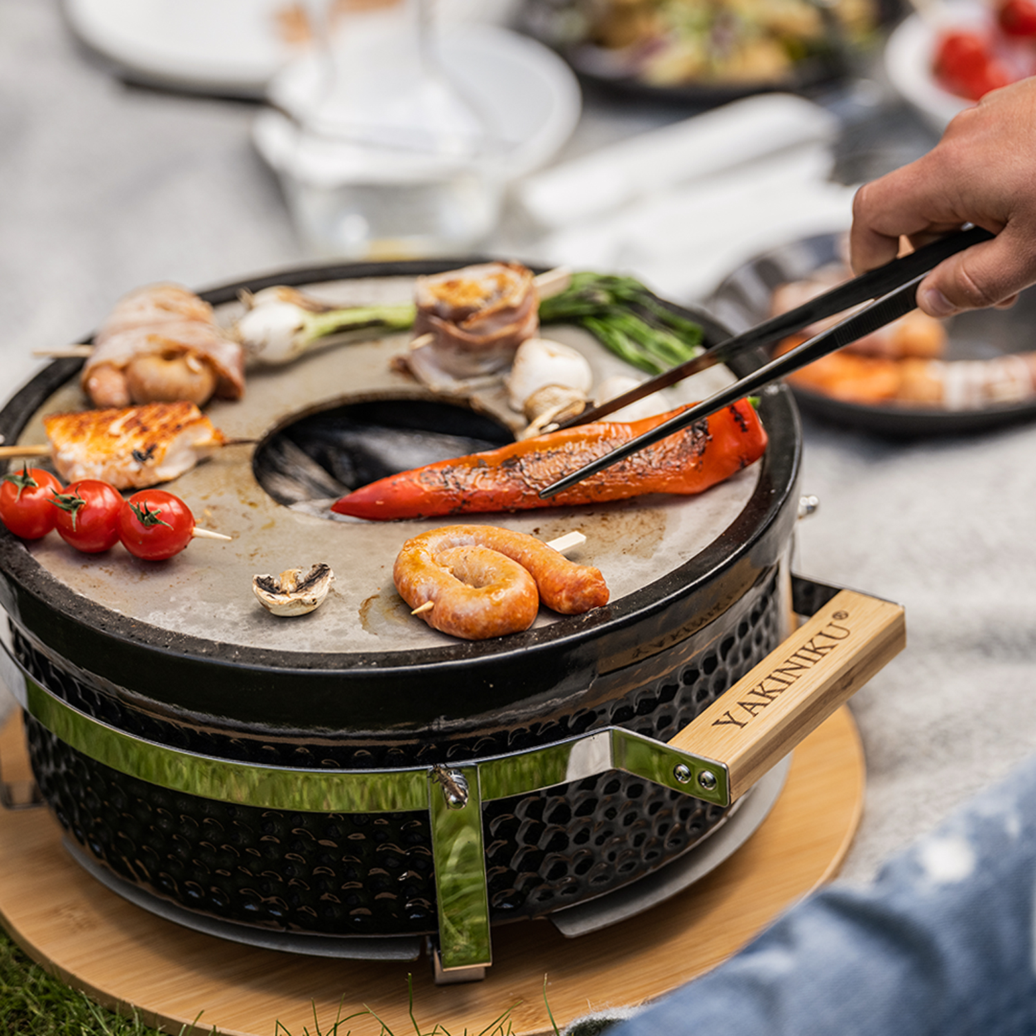 Yakiniku Grillpinzette gerade für Kamado und Shichirin Grill