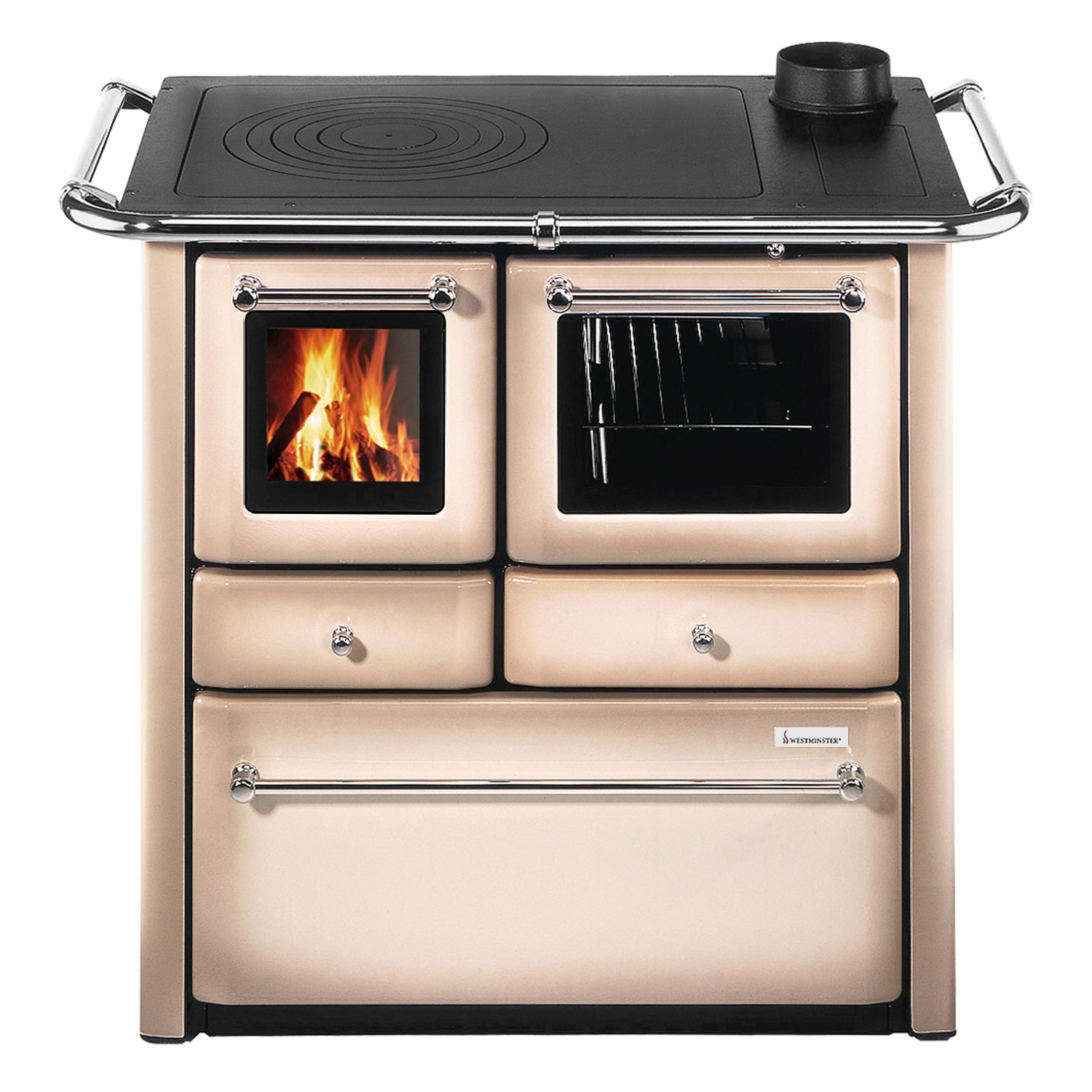 Wamsler K 85 F Küchenofen Stahl Cappuccino, Backfach rechts