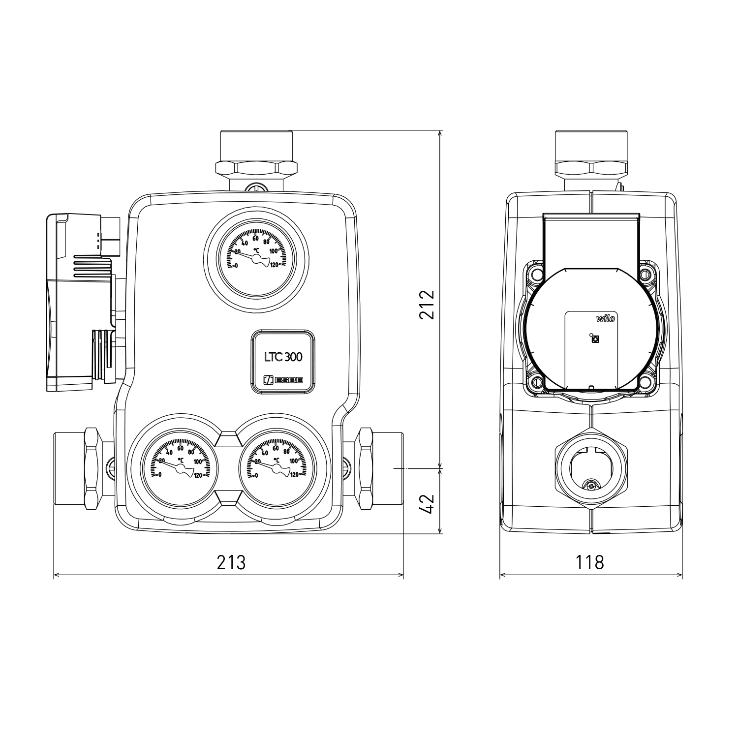 ESBE LTC 341 55°C Rücklaufanhebungsgruppe inkl. Hocheffizienzpumpe 4 m ESBE LTC 341 55°C Rücklaufanhebungsgruppe inkl. Hocheffizienzpumpe 4 m