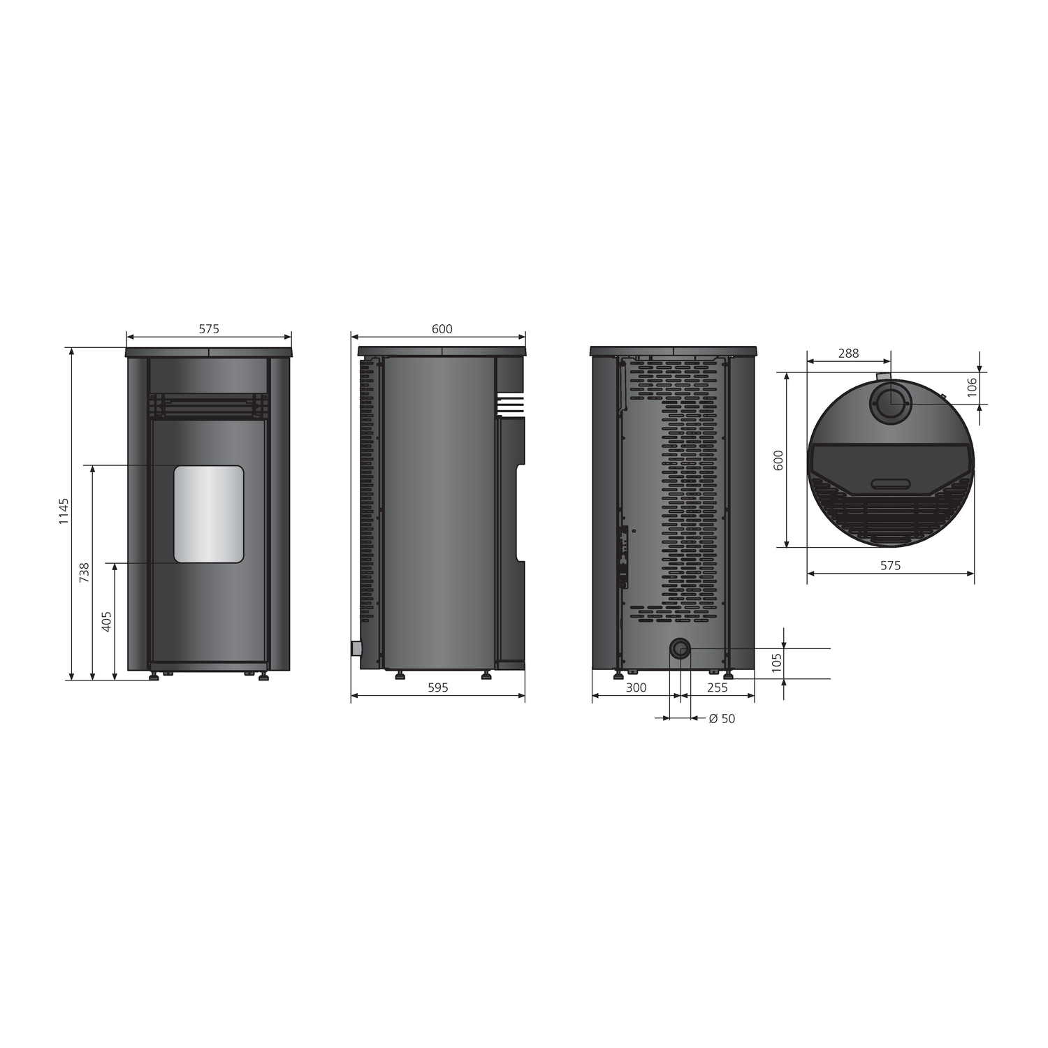 Oranier Sando 60 Pelletofen Stahl Schwarz LAS Oranier Sando 60 Pelletofen Stahl Schwarz LAS