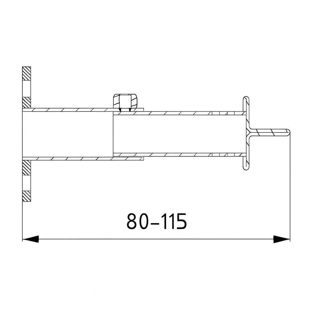 Raik Lifestyle DUO Wandhalterung schwarz für Bride 80–115mm für Rauchrohr / Ofenrohr