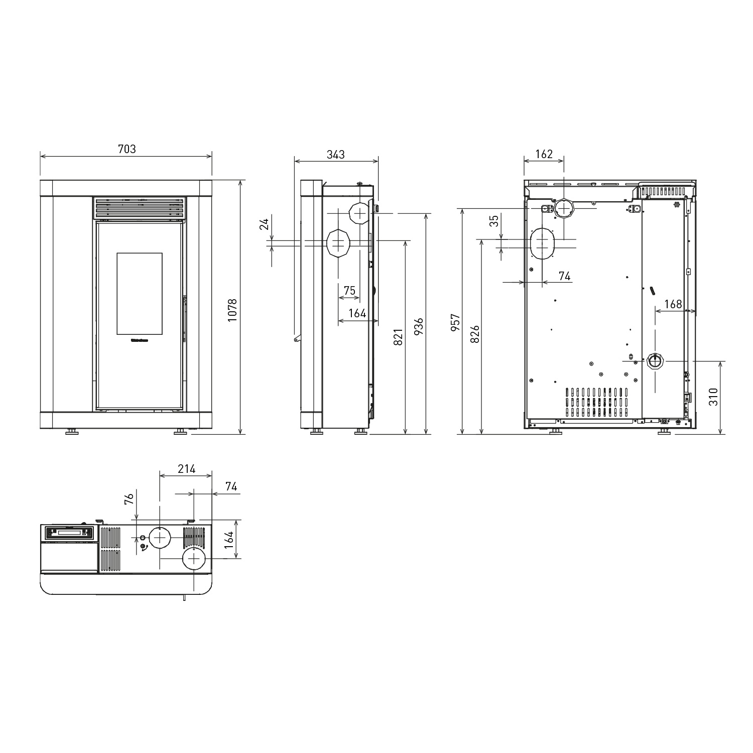 Extraflame Annabella AD EVO Pelletofen Stahl Weiß Extraflame Annabella AD EVO Pelletofen Stahl Weiß